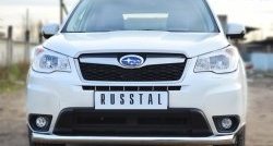 21 849 р. Одинарная защита переднего бампера диаметром 76 мм SLITKOFF  Subaru Forester  SJ (2012-2016) дорестайлинг  с доставкой в г. Омск. Увеличить фотографию 2