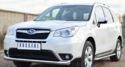 Одинарная защита переднего бампера диаметром 76 мм SLITKOFF Subaru (Субару) Forester (Форестер)  SJ (2012-2016) SJ дорестайлинг