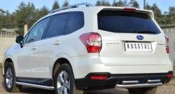 14 999 р. Защита заднего бампера (2 трубы Ø63 и 42 мм, нержавейка) SLITKOFF  Subaru Forester  SJ (2012-2016) дорестайлинг  с доставкой в г. Омск. Увеличить фотографию 4