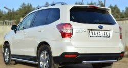 13 899 р. Одинарная защита заднего бампера из трубы диаметром 63 мм SLITKOFF Subaru Forester SJ дорестайлинг (2012-2016)  с доставкой в г. Омск. Увеличить фотографию 4