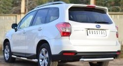 14 299 р. Одинарная защита заднего бампера из трубы диаметром 76 мм SLITKOFF  Subaru Forester  SJ (2012-2016) дорестайлинг  с доставкой в г. Омск. Увеличить фотографию 4