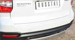 14 999 р. Защита заднего бампера (Ø75x42 мм, нержавейка) Russtal Subaru Forester SJ дорестайлинг (2012-2016)  с доставкой в г. Омск. Увеличить фотографию 2