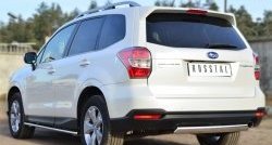 14 999 р. Защита заднего бампера (Ø75x42 мм, нержавейка) Russtal Subaru Forester SJ дорестайлинг (2012-2016)  с доставкой в г. Омск. Увеличить фотографию 4