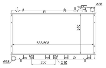 5 599 р. Радиатор двигателя SAT Subaru Forester SF дорестайлинг (1997-2000)  с доставкой в г. Омск. Увеличить фотографию 1