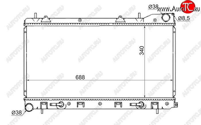 5 849 р. Радиатор двигателя SAT Subaru Forester SF дорестайлинг (1997-2000)  с доставкой в г. Омск