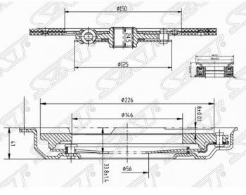 9 299 р. Комплект сцепления SAT (EJ254/EJ20#/EJ18S не турбо) Subaru Legacy BM/B14 дорестайлинг седан (2009-2013)  с доставкой в г. Омск. Увеличить фотографию 2