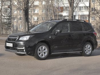 21 299 р. Защита переднего бампера SLITKOFF d63 секции-d42 дуга Subaru Forester SJ рестайлинг (2016-2019)  с доставкой в г. Омск. Увеличить фотографию 3