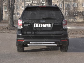 Защита заднего бампера (2 трубы Ø63 и 42 мм, нержавейка) Russtal Subaru Forester SJ рестайлинг (2016-2019)