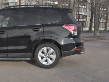 13 999 р. Защита заднего бампера (2 трубы Ø63 и 42 мм, нержавейка) Russtal Subaru Forester SJ рестайлинг (2016-2019)  с доставкой в г. Омск. Увеличить фотографию 4