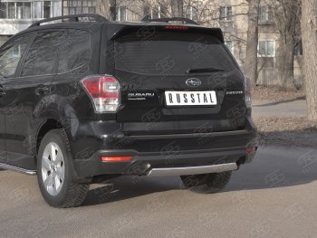 9 999 р. Защита заднего бампера (Ø75х42 мм, нержавейка) Russtal  Subaru Forester  SJ (2016-2019) рестайлинг  с доставкой в г. Омск. Увеличить фотографию 2