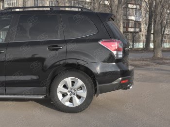 9 999 р. Защита заднего бампера (Ø75х42 мм, нержавейка) Russtal Subaru Forester SJ рестайлинг (2016-2019)  с доставкой в г. Омск. Увеличить фотографию 3