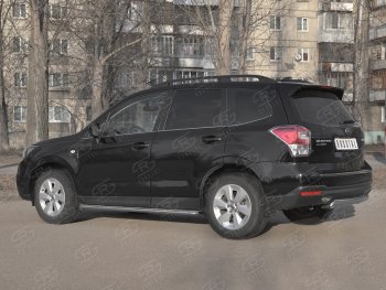 9 999 р. Защита заднего бампера (Ø75х42 мм, нержавейка) Russtal  Subaru Forester  SJ (2016-2019) рестайлинг  с доставкой в г. Омск. Увеличить фотографию 4