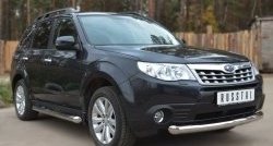 20 749 р. Одинарная защита переднего бампера диаметром 76 мм SLITKOFF  Subaru Forester  SH (2008-2013)  с доставкой в г. Омск. Увеличить фотографию 2