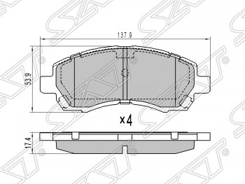 Колодки тормозные SAT (передние) Subaru Legacy BL/B13 дорестайлинг седан (2003-2006)