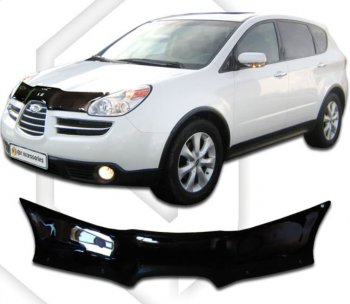 1 899 р. Дефлектор капота CA-Plastiс  Subaru Tribeca (2005-2007) (Classic прозрачный, Без надписи)  с доставкой в г. Омск. Увеличить фотографию 2