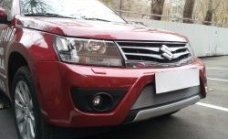 1 539 р. Сетка на бампер Russtal (хром)  Suzuki Grand Vitara ( JT 5 дверей,  JT) (2012-2016) 2-ой рестайлинг, 3 двери 2-ой рестайлинг  с доставкой в г. Омск. Увеличить фотографию 2