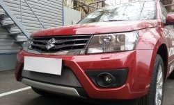 1 539 р. Сетка на бампер Russtal (хром)  Suzuki Grand Vitara ( JT 5 дверей,  JT) (2012-2016) 2-ой рестайлинг, 3 двери 2-ой рестайлинг  с доставкой в г. Омск. Увеличить фотографию 3