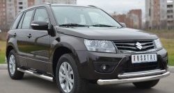 15 999 р. Защита переднего бампера (2 трубыØ76 и 42 мм, нержавейка) SLITKOFF  Suzuki Grand Vitara  JT 5 дверей (2012-2016) 2-ой рестайлинг  с доставкой в г. Омск. Увеличить фотографию 4