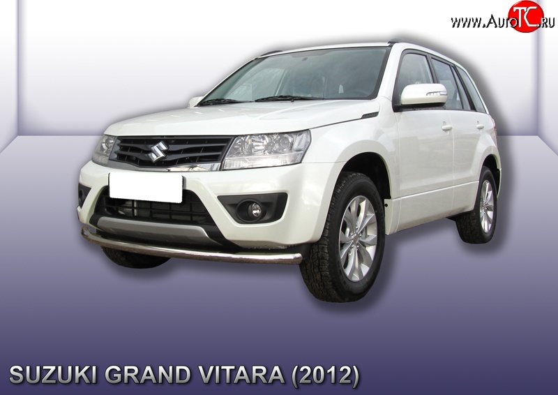 9 399 р. Одинарная защита переднего бампера из трубы диаметром 57 мм Slitkoff  Suzuki Grand Vitara ( JT 5 дверей,  JT) (2012-2016) 2-ой рестайлинг, 3 двери 2-ой рестайлинг (Цвет: нержавеющая полированная сталь)  с доставкой в г. Омск