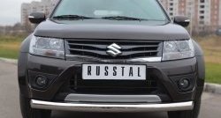 13 999 р. Одинарная защита переднего бампера диаметром 76 мм (5 дв.) SLITKOFF Suzuki Grand Vitara JT 3 двери 2-ой рестайлинг (2012-2016)  с доставкой в г. Омск. Увеличить фотографию 4