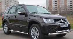 14 849 р. Защита порогов из круглой трубы диаметром 63 мм (5 дв.) Russtal Suzuki Grand Vitara JT 5 дверей 2-ой рестайлинг (2012-2016) (Защита порогов с со скосами на торцах (вариант 1))  с доставкой в г. Омск. Увеличить фотографию 8