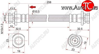 519 р. Тормозной шланг SAT (задний, левый)  Suzuki Escudo  2 - Grand Vitara ( FTB03 3 двери,  3TD62, TL52 5 дверей)  с доставкой в г. Омск