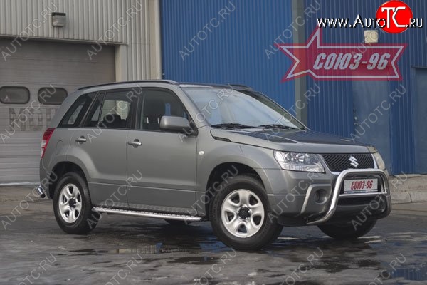 8 774 р. Защита переднего бампера Souz-96 (d60) Suzuki Grand Vitara JT 5 дверей дорестайлинг (2005-2008)  с доставкой в г. Омск