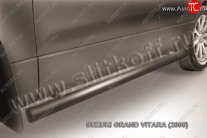 9 199 р. Защита порогов Slitkoff  Suzuki Grand Vitara  JT 5 дверей (2008-2012) 1-ый рестайлинг (Цвет: серебристый)  с доставкой в г. Омск