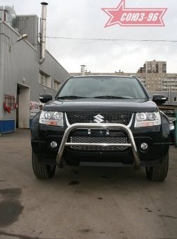 9 359 р. Защита переднего бампера Souz-96 (d60) Suzuki Grand Vitara JT 5 дверей дорестайлинг (2005-2008)  с доставкой в г. Омск. Увеличить фотографию 1