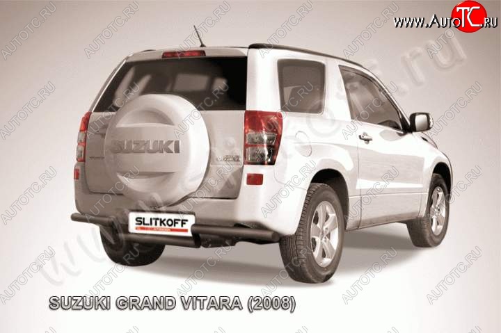 11 299 р. Защита задняя Slitkoff  Suzuki Grand Vitara  JT 3 двери (2005-2008) дорестайлинг (Цвет: серебристый)  с доставкой в г. Омск