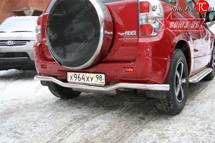 8 504 р. Защита заднего бампера Souz-96 (d60) Suzuki Grand Vitara JT 3 двери дорестайлинг (2005-2008)  с доставкой в г. Омск