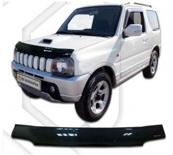 1 999 р. Дефлектор капота CA-Plastiс  Suzuki Jimny  JB23/JB43 (2002-2012) 1-ый рестайлинг (Classic черный, Без надписи)  с доставкой в г. Омск. Увеличить фотографию 1