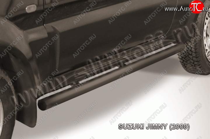 8 699 р. Защита порогов Slitkoff Suzuki Jimny JB23/JB43 1-ый рестайлинг (2002-2012) (Цвет: серебристый)  с доставкой в г. Омск