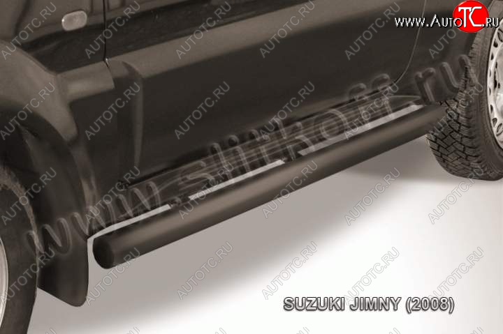 9 199 р. Защита порогов Slitkoff  Suzuki Jimny  JB23/JB43 (2002-2012) 1-ый рестайлинг (Цвет: серебристый)  с доставкой в г. Омск