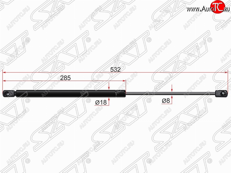 789 р. Газовый упор крышки багажника SAT  Suzuki Swift  ZC72S (2010-2016) дорестайлинг, хэтчбэк 5 дв., рестайлинг, хэтчбэк 5 дв.  с доставкой в г. Омск