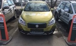 2 199 р. Сетка на бампер Russtal (хром) Suzuki SX4 JYB, JYA хэтчбэк дорестайлинг (2013-2016)  с доставкой в г. Омск. Увеличить фотографию 3