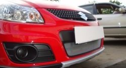 Сетка на бампер хетчбек (рестайлинг) Russtal (хром) Suzuki (Сузуки) SX4 (СХ4)  GYA,GYB (2010-2016) GYA,GYB  рестайлинг, хэтчбэк