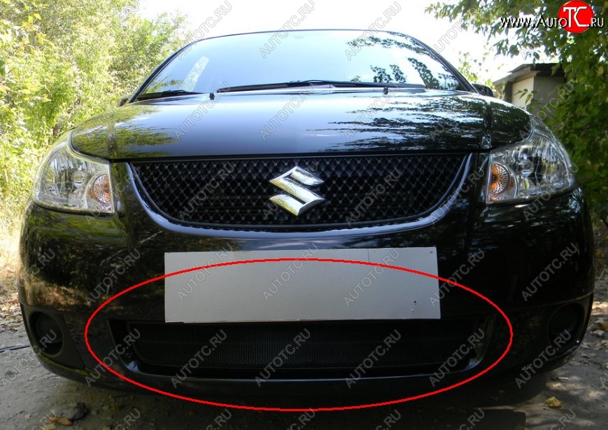 1 469 р. Защитная решётка в воздуховод автомобиля (седан) Russtal (черная)  Suzuki SX4  GYA,GYB (2010-2016)  рестайлинг, хэтчбэк  с доставкой в г. Омск