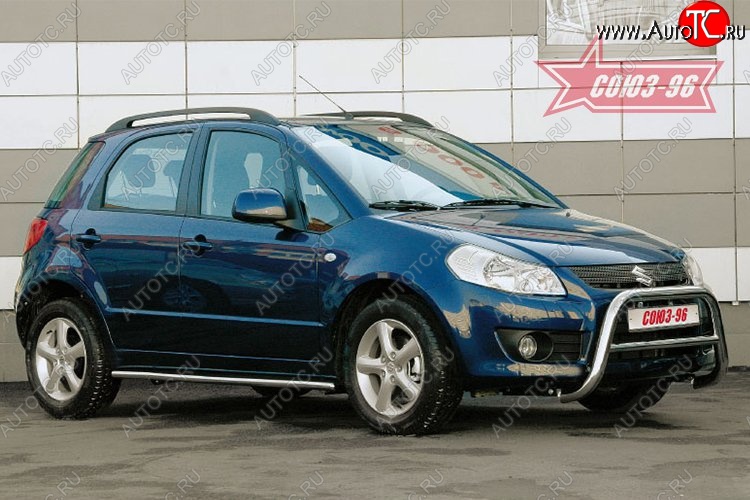 9 746 р. Защита порогов Souz-96 (d42) Suzuki SX4 GYA,GYB  рестайлинг, хэтчбэк (2010-2016)  с доставкой в г. Омск