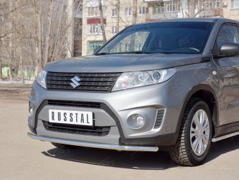 14 799 р. Одинарная защита переднего бампера диаметром 42 мм SLITKOFF Suzuki Vitara LY дорестайлинг (2015-2019)  с доставкой в г. Омск. Увеличить фотографию 3