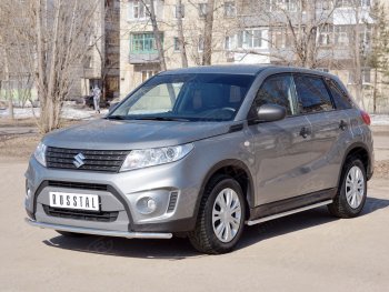 14 799 р. Одинарная защита переднего бампера диаметром 42 мм SLITKOFF Suzuki Vitara LY дорестайлинг (2015-2019)  с доставкой в г. Омск. Увеличить фотографию 4