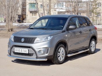 13 599 р. Одинарная защита переднего бампера диаметром 63 мм SLITKOFF  Suzuki Vitara  LY (2015-2019) дорестайлинг  с доставкой в г. Омск. Увеличить фотографию 2