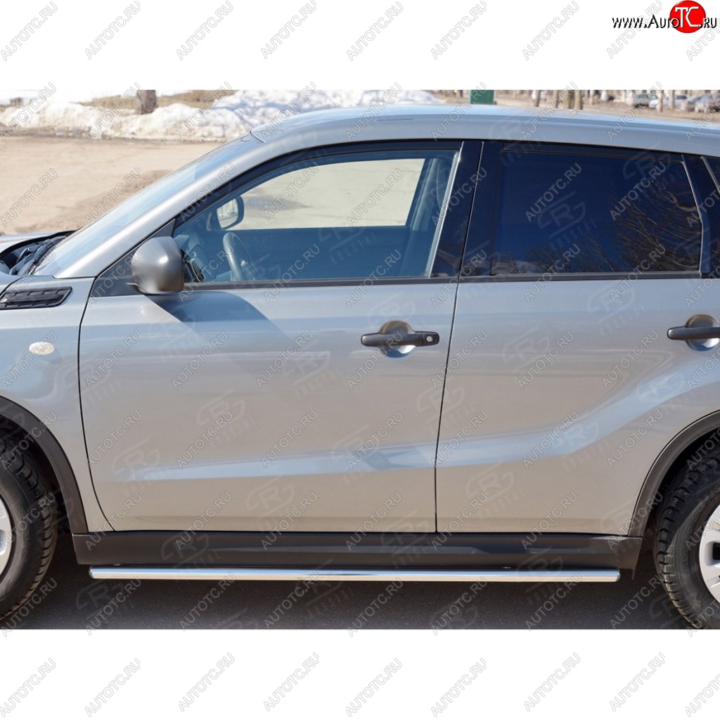 14 299 р. Защита порогов Russtal из круглой трубы диаметром 42 мм v3 Suzuki Vitara LY дорестайлинг (2015-2019)  с доставкой в г. Омск