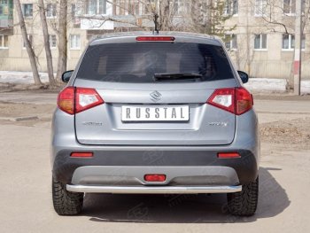 13 999 р. Одинарная защита заднего бампера из трубы диаметром 63 мм SLITKOFF  Suzuki Vitara  LY (2015-2019) дорестайлинг  с доставкой в г. Омск. Увеличить фотографию 2