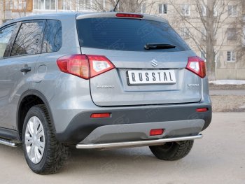 7 899 р. Защита заднего бампера (Ø42 мм, нержавейка) Russtal  Suzuki Vitara  LY (2015-2019) дорестайлинг  с доставкой в г. Омск. Увеличить фотографию 2