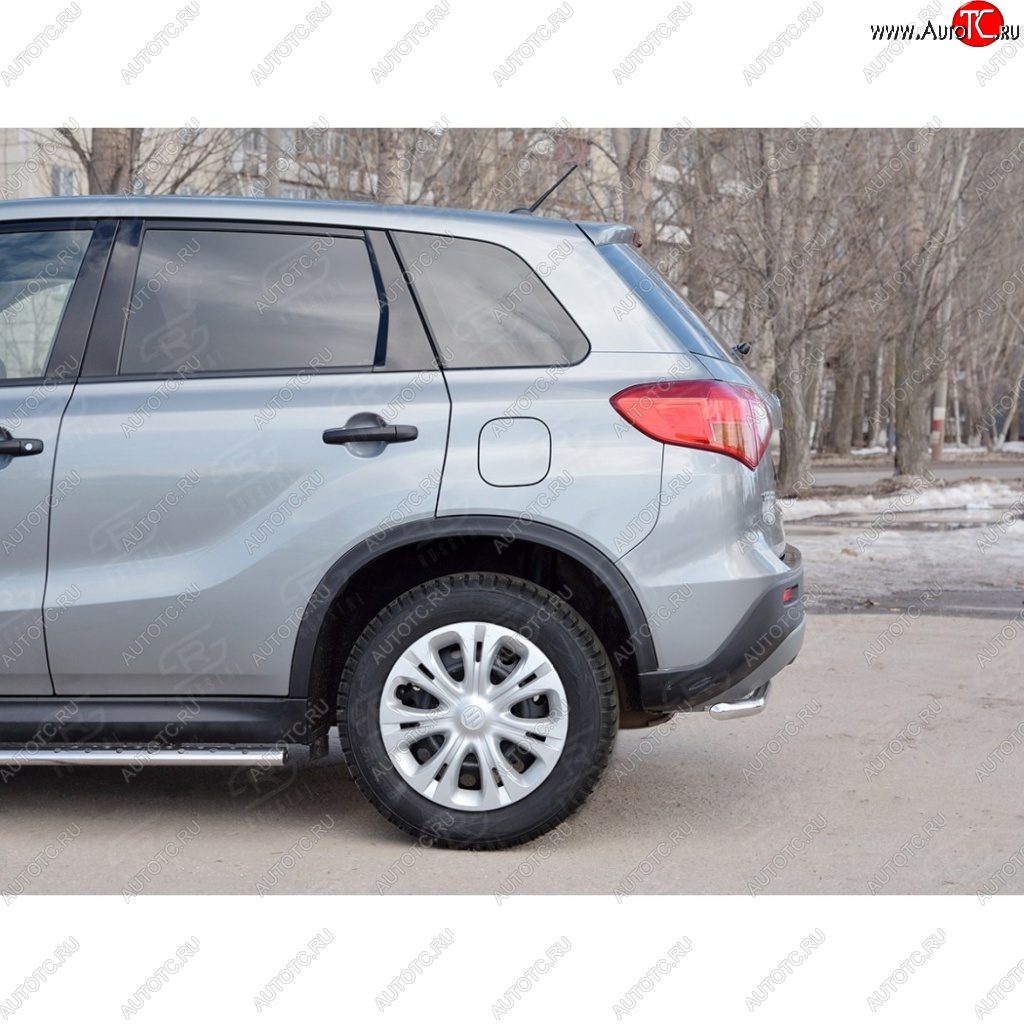 7 899 р. Защита заднего бампера (Ø42 мм, нержавейка) Russtal  Suzuki Vitara  LY (2015-2019) дорестайлинг  с доставкой в г. Омск