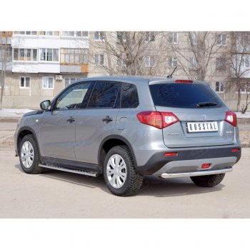 Одинарная защита заднего бампера из трубы диаметром 63 мм SLITKOFF Suzuki (Сузуки) Vitara (витара)  LY (2015-2019) LY дорестайлинг