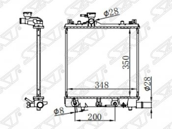Радиатор двигателя SAT Suzuki Wagon R MH23S (2008-2012)