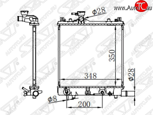 7 399 р. Радиатор двигателя SAT Suzuki Wagon R MH23S (2008-2012)  с доставкой в г. Омск