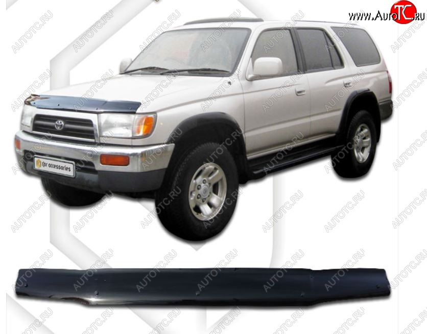 1 999 р. Дефлектор капота (RZN180, RZN185, VZN180, VZN185, VZN180, VZN185) CA-Plastiс  Toyota 4Runner  N180 (1995-2002) 5 дв. дорестайлинг, рестайлинг (Classic черный, Без надписи)  с доставкой в г. Омск